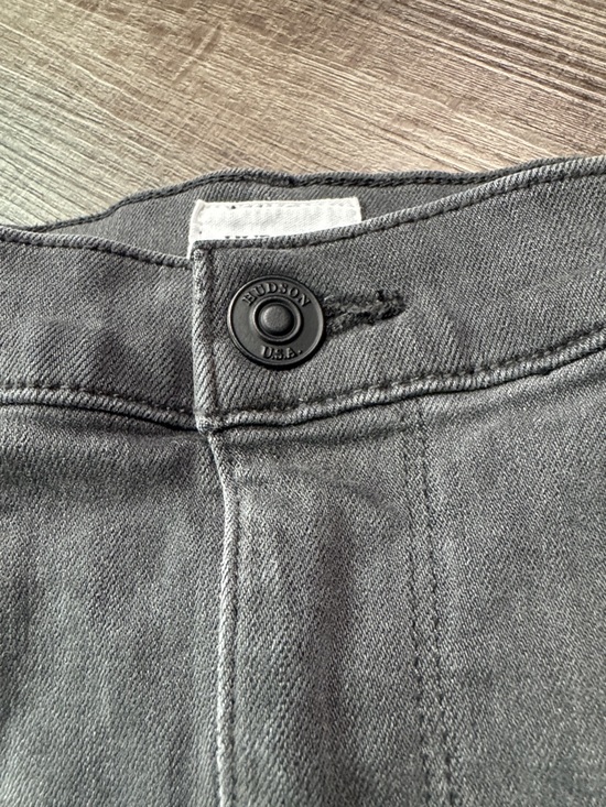 Hudson Jeans Black Washed Denim Mini Skirt with Raw Hem